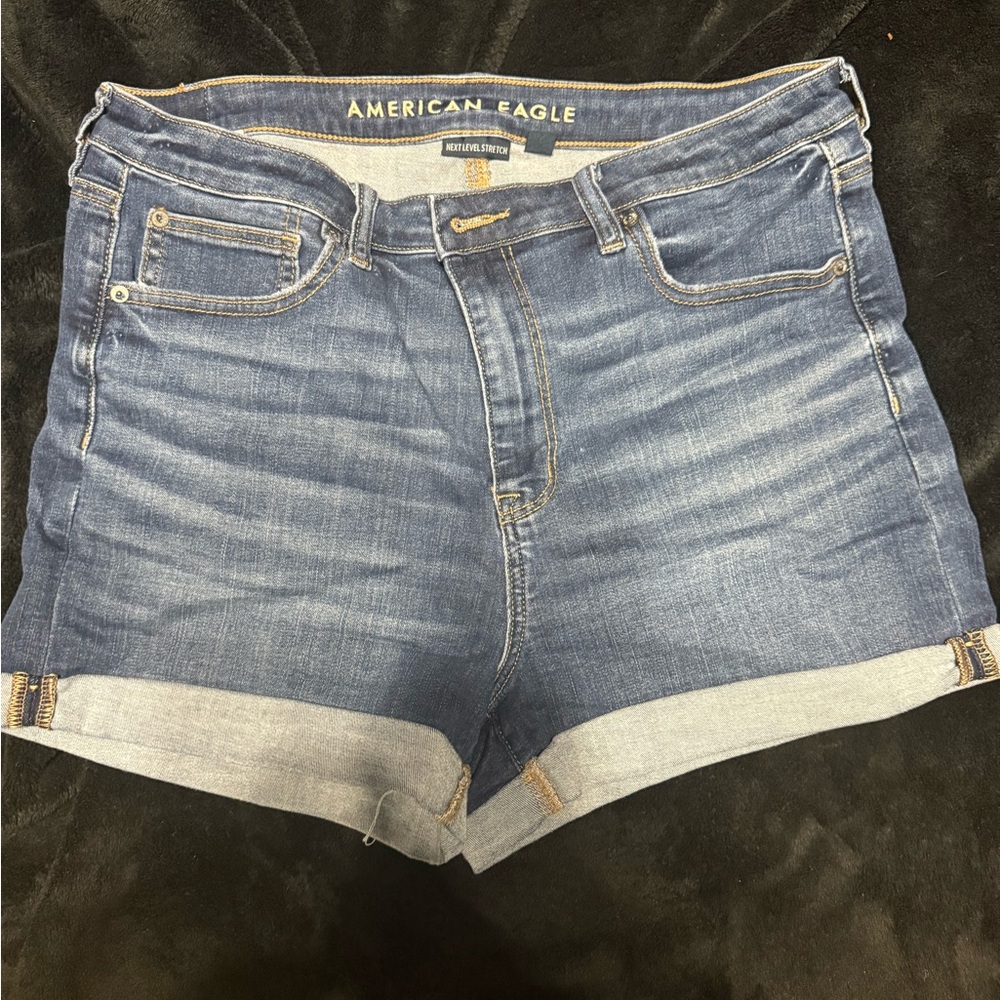 American Eagle Outfitters Blue High Waist Denim Shorts